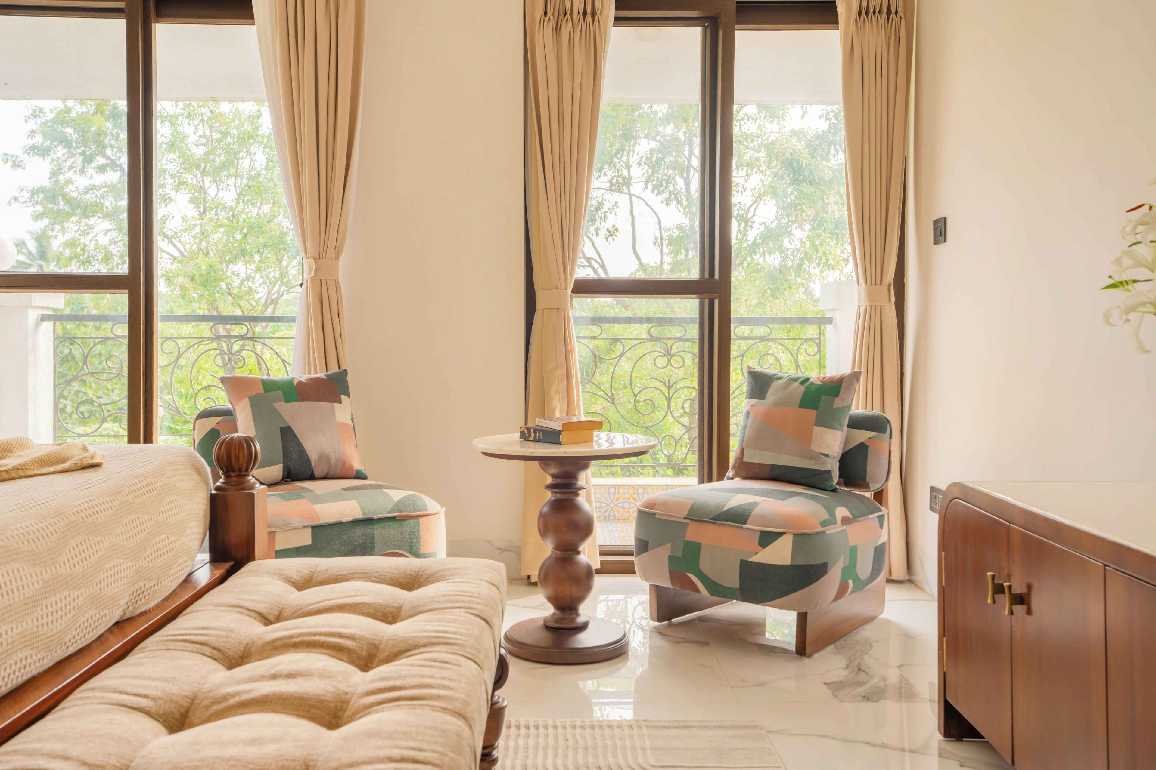 华丽别墅, 阳台, 花园景观 | 住宿内部