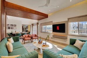 Flat-screen TV - ELIVAAS 3 BHK Villa Shourya Bliss (Udaipur)