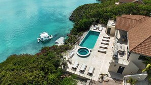 A heated pool - Alta Bella Villa & Nordic Spa - 5 Bdr Oceanfront Estate (Chalk Sound)