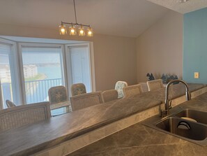 Interior - Top‑floor 3BR/3BA lakeview condo at Regatta Bay with vaulted ceilings, private deck, and stunning views at the 12‑Mile Marker. Optional boat slip available. (Lake Ozark)