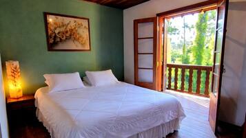 Chalet, balkon, pemandangan kebun | Televisi