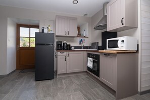 Fridge, microwave, coffee/tea maker, electric kettle