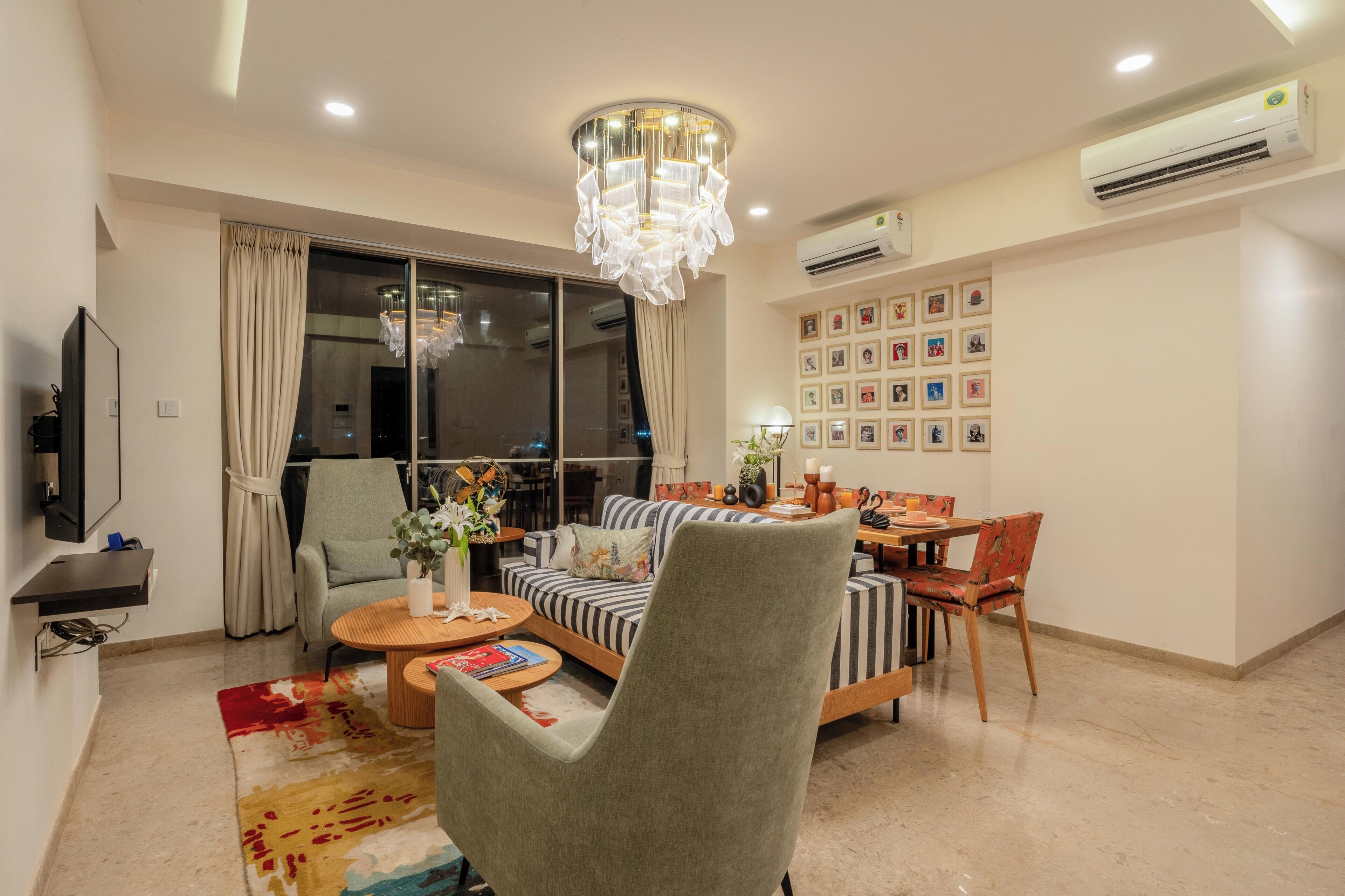 Apartment, 3 Schlafzimmer, eingeschränkter Meerblick | Wohnbereich