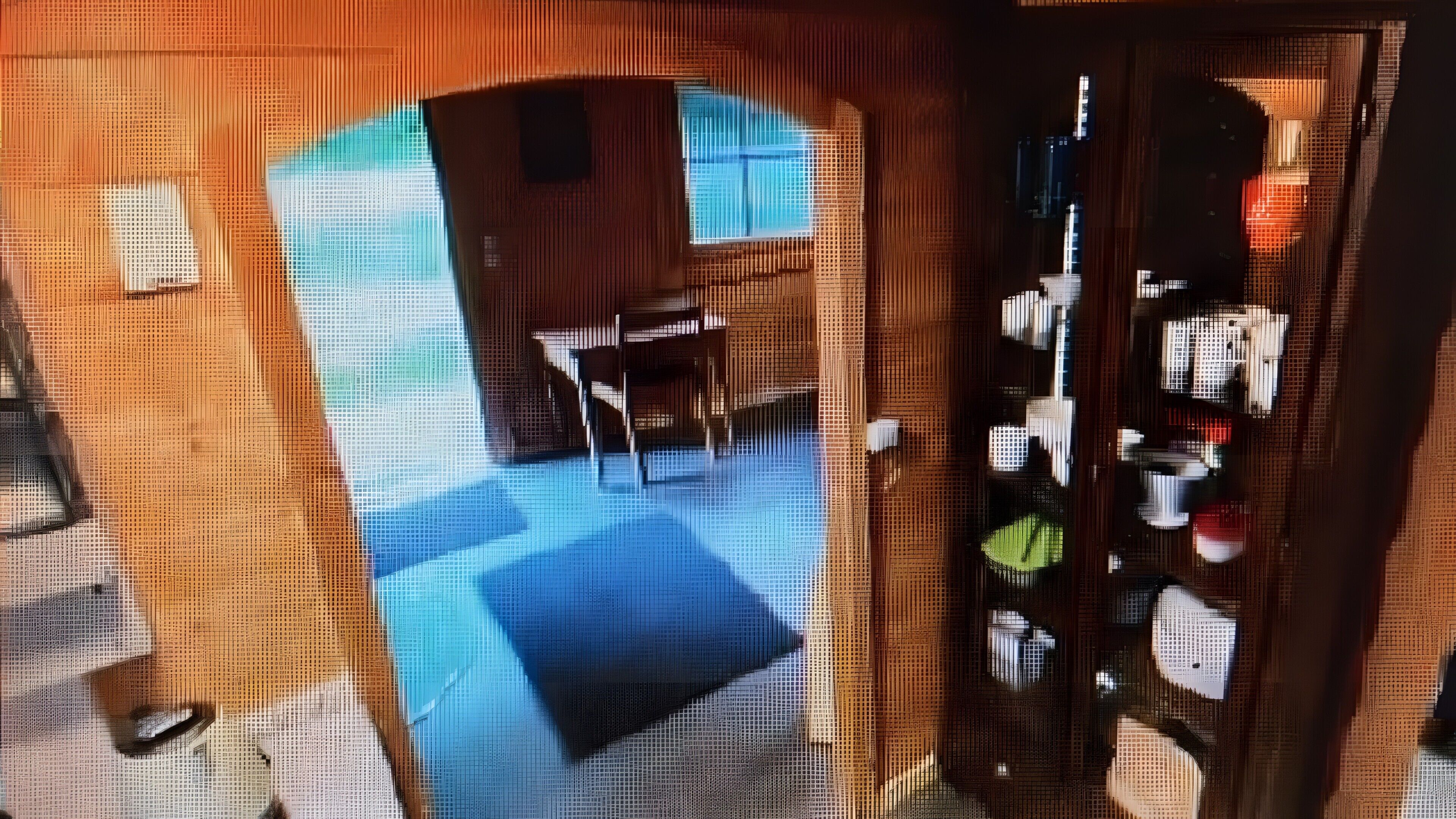 Ein Zimmer mit einem großen Fenster, einer Tür mit Griff und einem sichtbaren Klingel.
