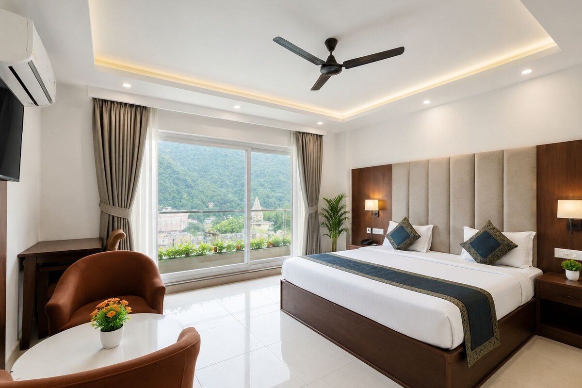 Deluxe Double Room, Mountain View | Desk, laptop workspace, free WiFi, bed sheets