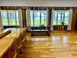 Lake views from living room and kitchen
