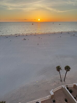 On the beach, sun-loungers, beach towels - Clearwater Beach gulf-front 3 BR luxury condo @ Mandalay Beach Club Papaya 901 (Clearwater)
