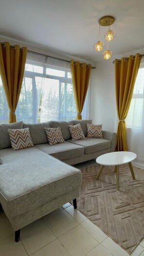 Living area - Enjoy a nice view of the train passing, Nairobi streets and The Talanta stadium. (Nairobi)
