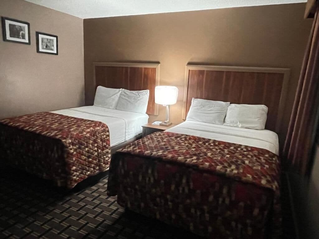 Desk, laptop workspace, free WiFi, bed sheets