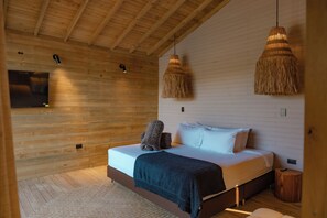 Superior chalet, balkon, uitzicht op meer