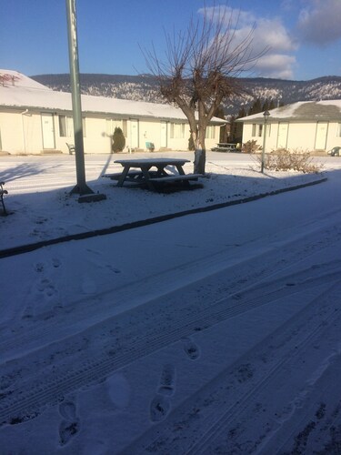 Kitchenette with in room modem hardwired internet.