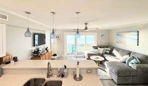 Smart TV, books, stereo - Newly Remodeled Oceanfront 2BR/2BA Luxury Condo (Carolina Beach)