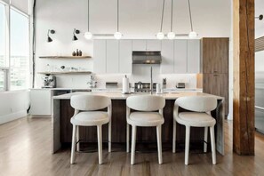 Fridge, microwave, oven, stovetop - Luxury 2BD Loft | Next to Ball Arena | 30+Day (Denver)