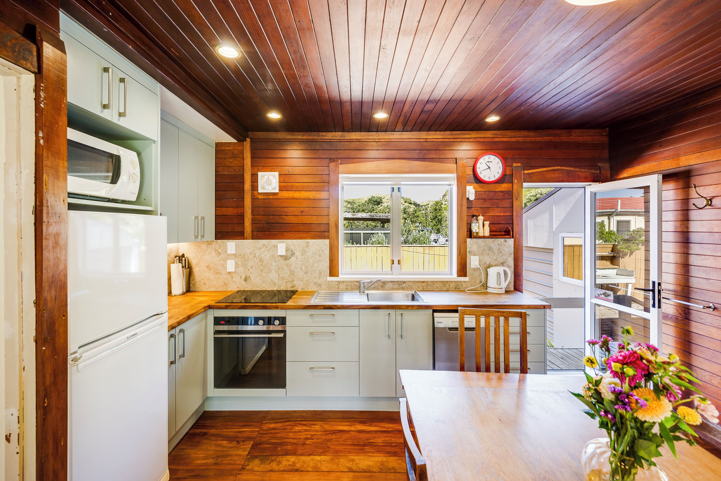 Fridge, microwave, dishwasher, toaster