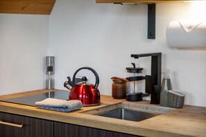 Luxury-Ferienhütte, Balkon, Bergblick | Eigene Küche