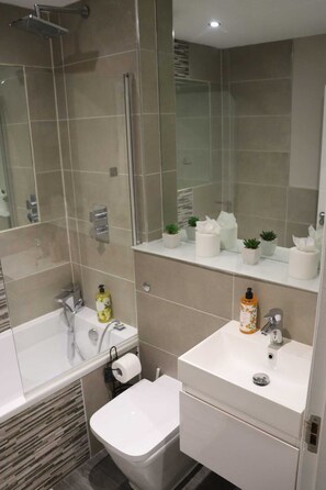 Apartamento, 2 quartos, lareira | Banheiro