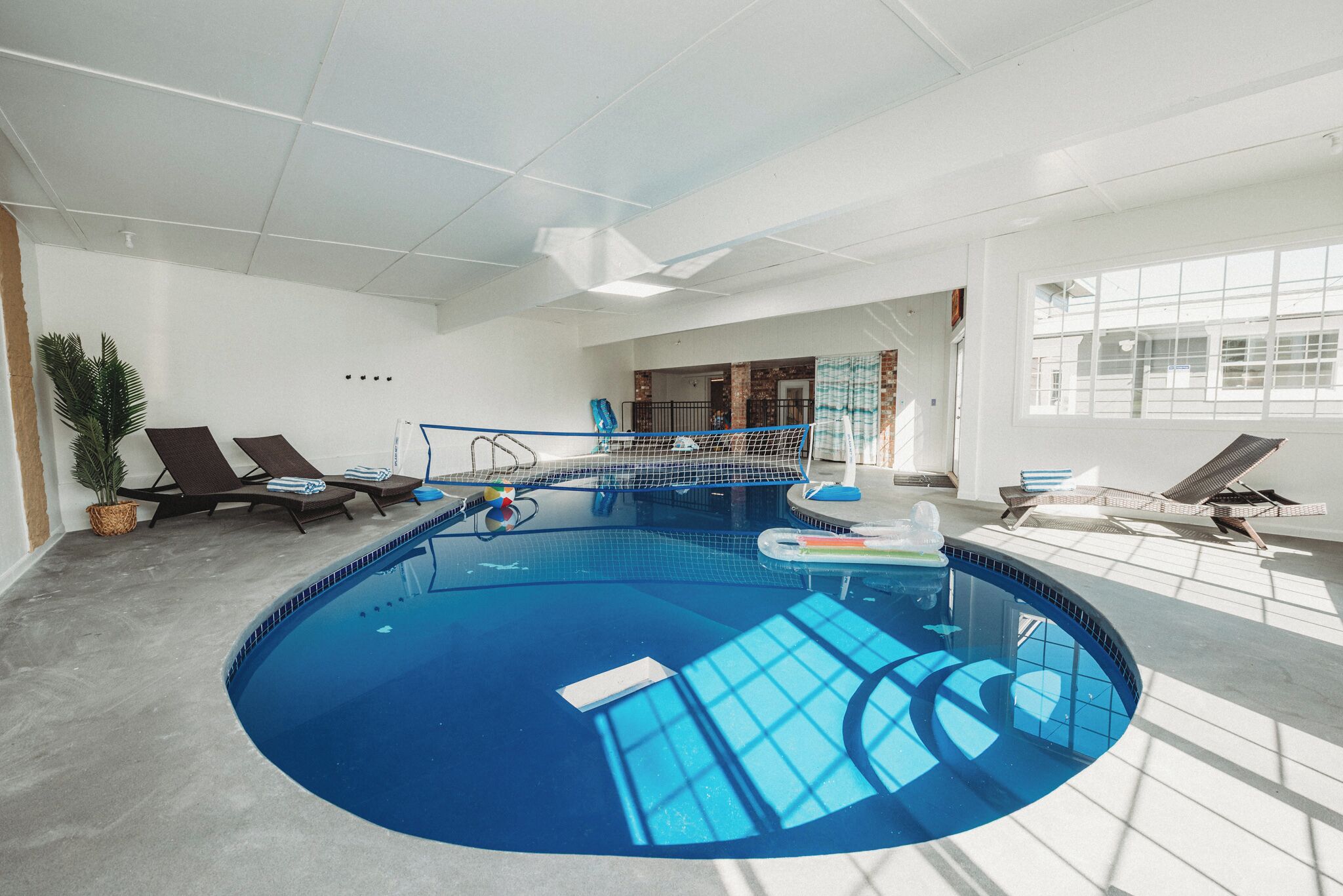 Indoor pool, a heated pool
