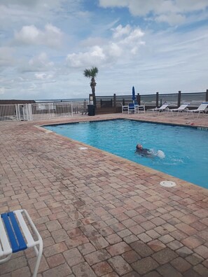 Indoor pool, outdoor pool - Cozy Beach Front Studio Condo in Daytona Beach Shores (Daytona Beach)