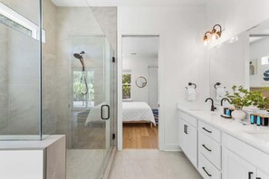 Douche, serviettes fournies