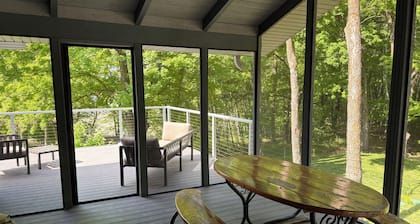 Modern retreat on Cedar Lake- quiet wooded lot with beautiful lake view!