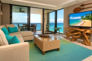 Living area - KBM Resorts | 2 Free Cars | Mahana | Whale Watching | 2 Units, 4 Bedrooms | MAH ML-3747 (Lahaina)