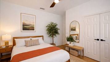 Desk, iron/ironing board, WiFi, bed sheets