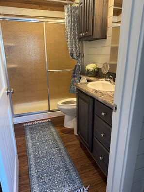 Bathroom - Hot Tub + Firepit Dreams | Streamside Hochatown (Broken Bow)
