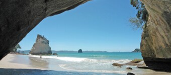 Sweeping panoramic views of Hahei beach and offshore islands