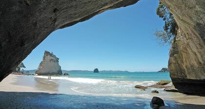 Sweeping panoramic views of Hahei beach and offshore islands
