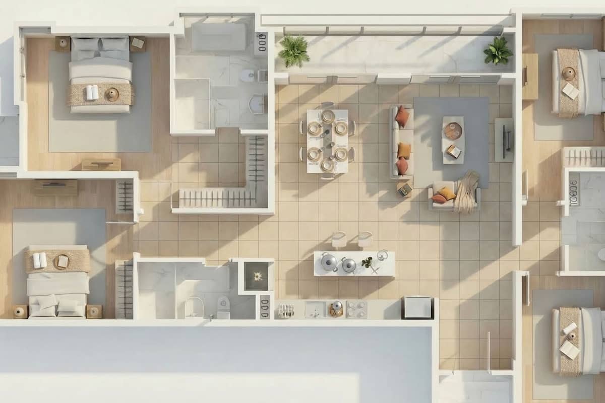 高級公寓, 4 間臥室