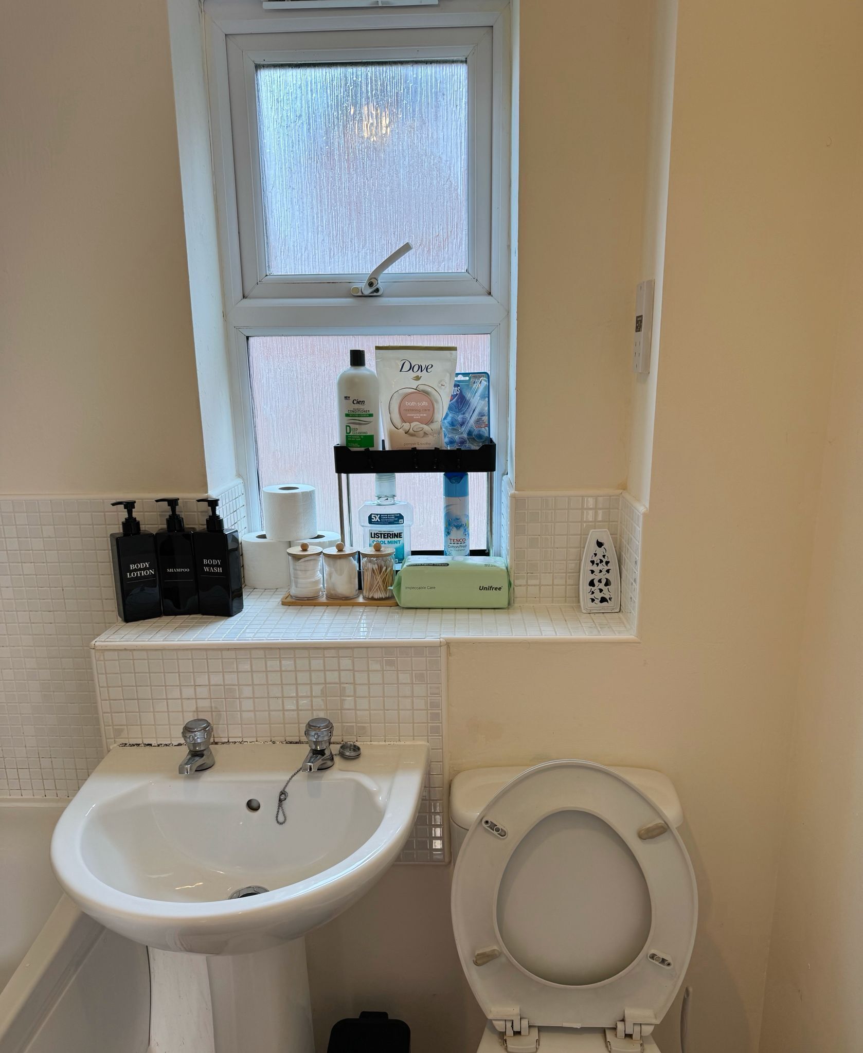 Towels, soap, toilet paper