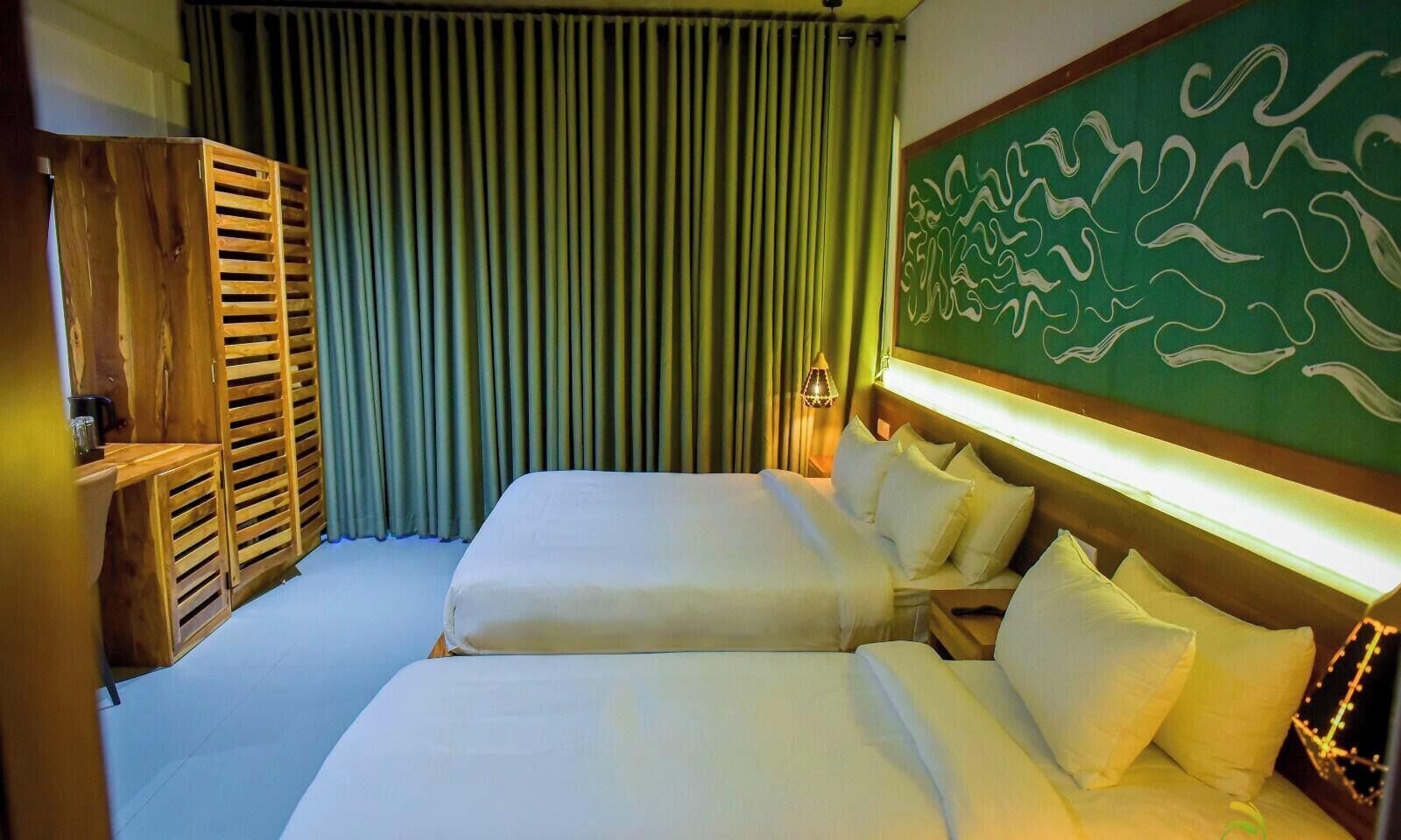 Kamar Double atau Twin Deluks, balkon, pemandangan gunung | Tirai kedap cahaya