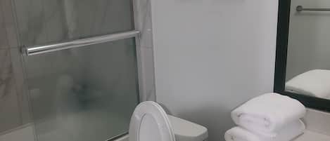Towels, soap, toilet paper