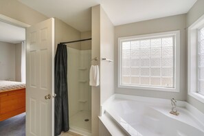Hair dryer, towels - Family-Ready Efland Home w/ Hot Tub + Deck (Efland)