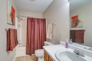 Hair dryer, towels