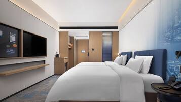 2 Twin Beds Guest Room | Desk, laptop workspace, soundproofing, iron/ironing board