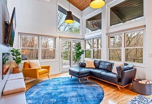 TV, fireplace, video games - Luxury 4BR Mtn Retreat: Hot Tub, Nintendo Switch (Waynesville)