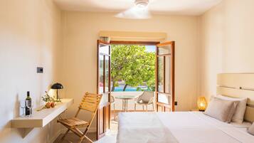 Superior Double Room, Balcony, Pool View | In-room safe, desk, laptop workspace, blackout drapes