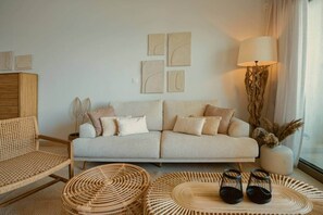Living area - Kalyves 2BD Sea View Apartment, New, Modern Design (Chania)