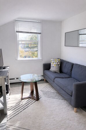 Living area -  fantastic 2-bedroom apartment deck and water view in walk to village Sag Harbor (Sag Harbor)
