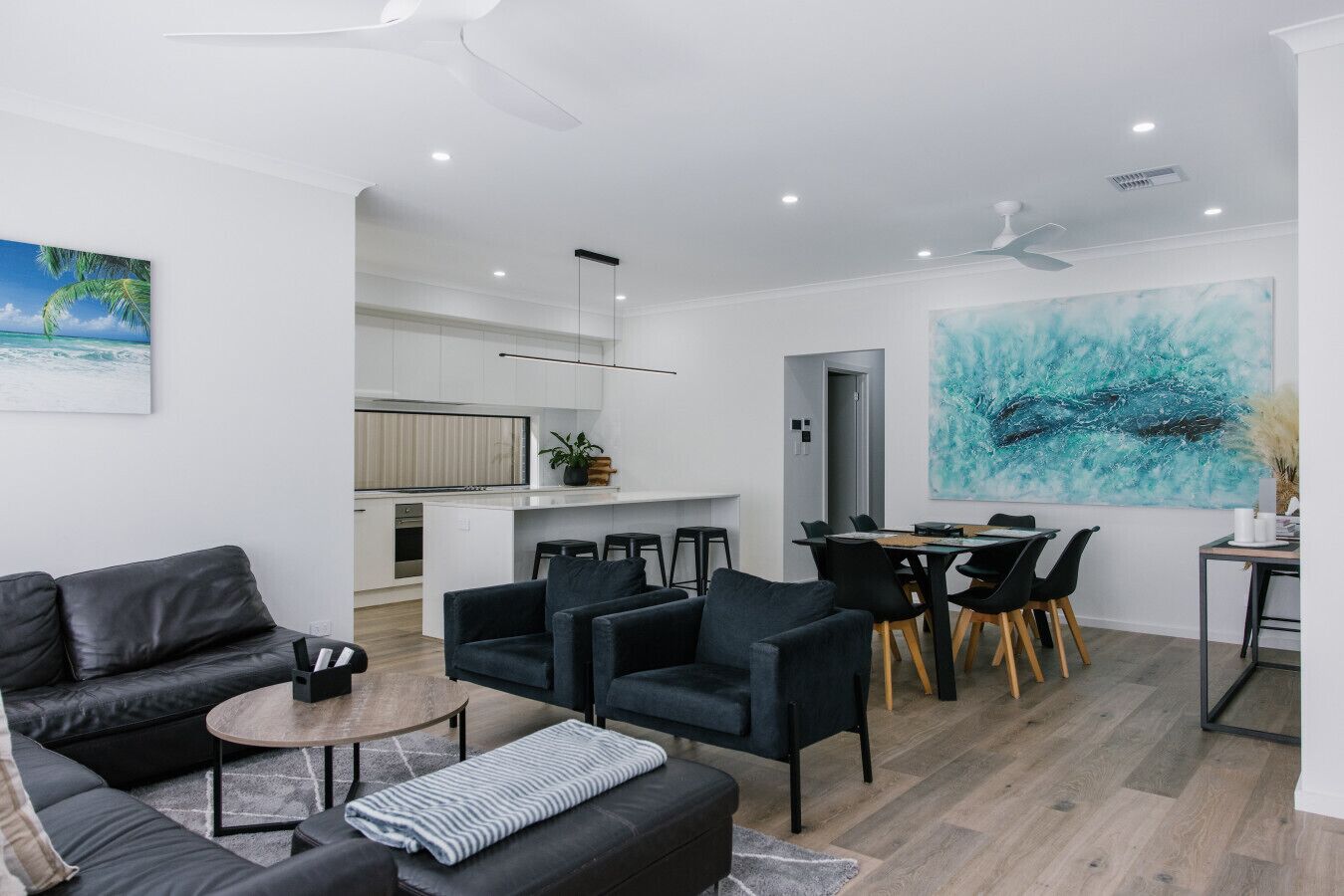 TV, fireplace, offices
