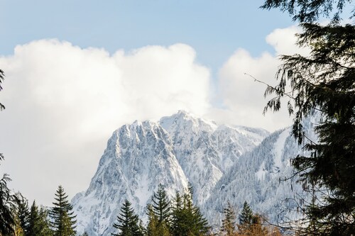 May Creek Peaks: Custom built home on private acres w/ mountain views, covered spa, luxury amenities