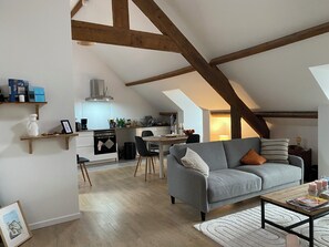 TV, DVD player - Two south-facing attic rooms on the main square in Le Croisic (Le Croisic)