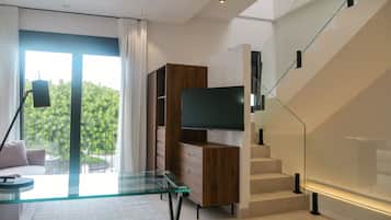 Deluxe appartement, uitzicht op tuin | Interieur