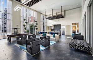 Living area - Modern 3BR Bayou Retreat • Pool • Gym • Balcony in Houston (Houston)