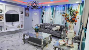 Loftsleilighet – superior, fjellutsikt | Oppholdsområde