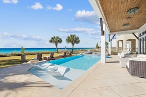 A heated pool - Gulf Front Home with Private Pool, Peloton, and Low-Speed Vehicle (Santa Rosa Beach)