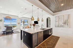 Fridge, microwave, oven, stovetop - Gulf Front Home with Private Pool, Peloton, and Low-Speed Vehicle (Santa Rosa Beach)