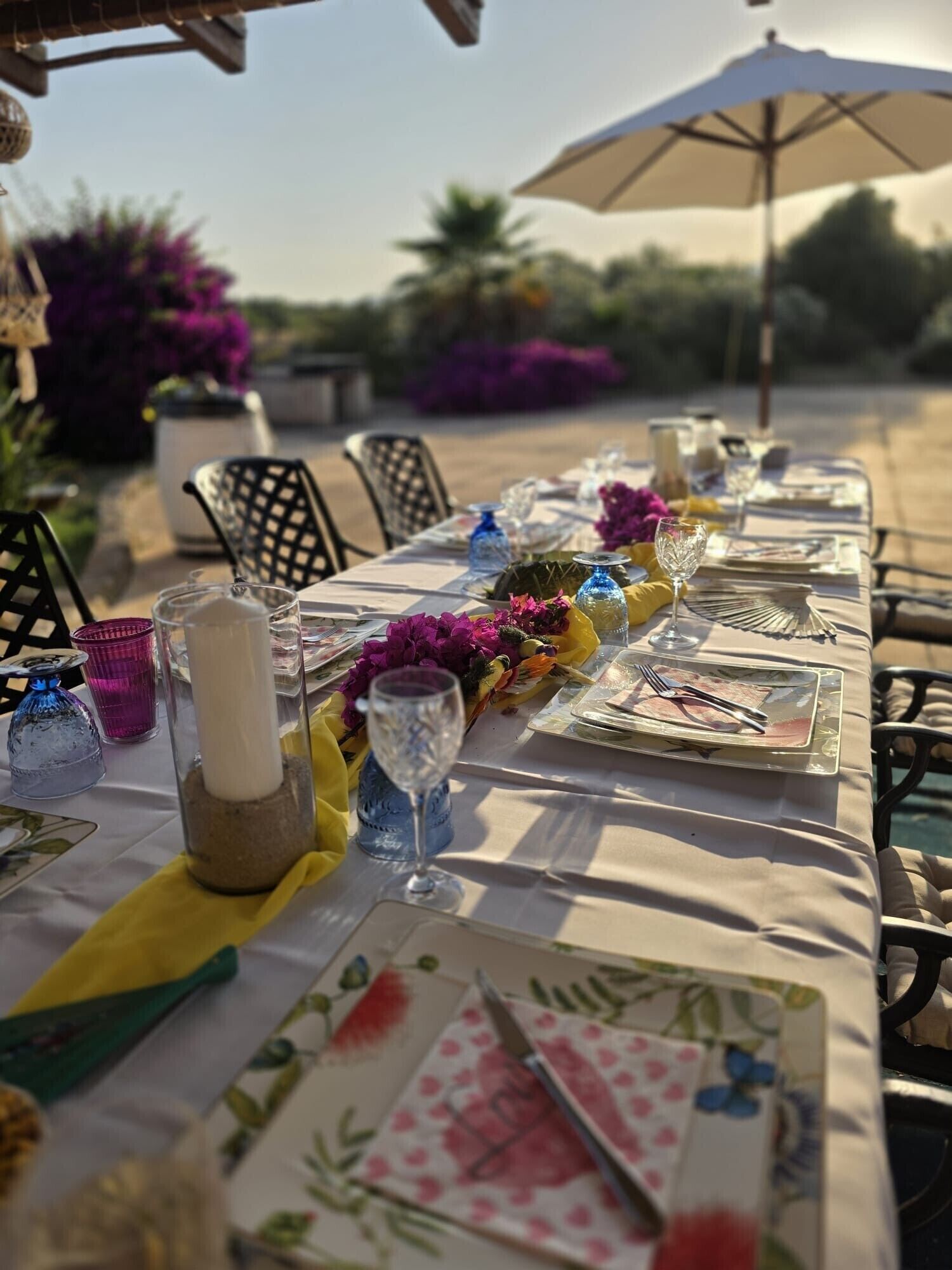 Outdoor banquet area