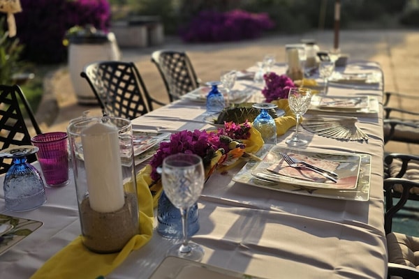 Outdoor banquet area